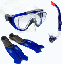Zdjęcie Speedo Zestaw Do Snorkelingu Glide Snorkel Fin Maska + Płetwy Fajka Niebieski 28010 - Stąporków
