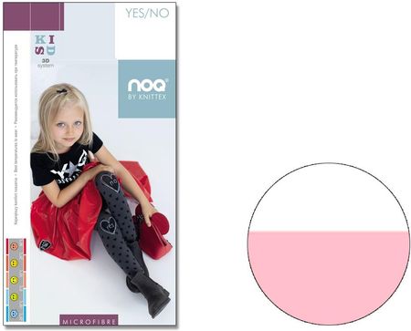 Rajstopy dla dzieci w serduszka serca Bianco Pink 140-146
