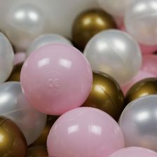 Zdjęcie Mimii Kulki Do Zabawy Ø7Cm Jasnoróżowe Perłowe Stare Złoto 300 szt - Dzierzgoń