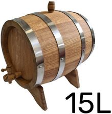 Zdjęcie Beczka drewniana dębowa 15l wypalana na bimber, whisky lub wino - Alwernia