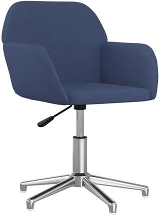 Vidaxl Obrotowe Krzesło Biurowe Niebieskie Tapicerowane Tkaniną