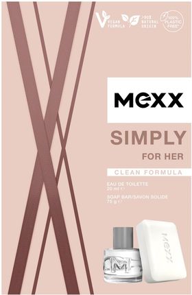 Mexx Zestaw Simply For Her Woda Toaletowa 20 ml + Mydło W Kostce 75g