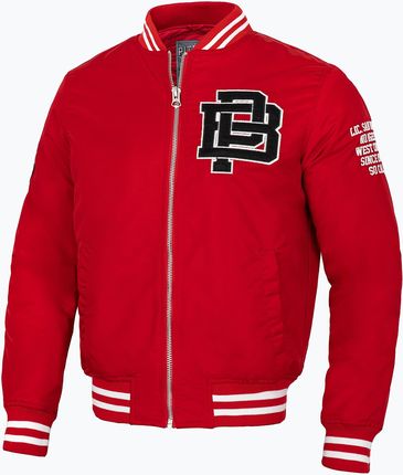 Pitbull West Coast Kurtka Męska Silverwing Padded Varsity Czerwona 522026 5903592112180