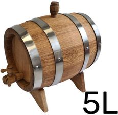Zdjęcie Beczka drewniana dębowa 5l wypalana na bimber, whisky lub wino - Alwernia