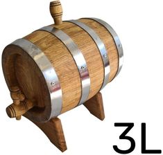Beczka drewniana dębowa 3l - Pojemniki kuchenne handmade
