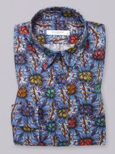 Zdjęcie Niebieska bluzka w kolorowe kwiaty - Krobia