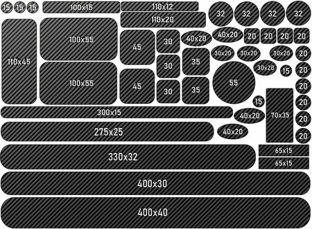 Ibike Naklejki Ochronne Folia Na Rower Zestaw 49Szt. Xl Carbon (NR4C)