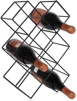 Orion Stojak na wino na 8 butelek metalowy czarny 42,5x15,5x28,8 cm