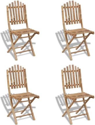 Składane Krzesła Ogrodowe 4 Szt. Bambusowe