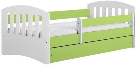 Łóżko Z Szufladą 140X80Cm Classic 1 Kolor Biało Zielony