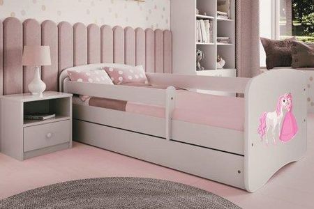 Łóżko 160X80Cm Babydreams Grafika Księżniczka I Konik Kolor Biały