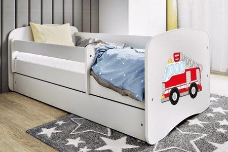 Łóżko 160X80Cm Babydreams Grafika Straż Pożarna Kolor Biały