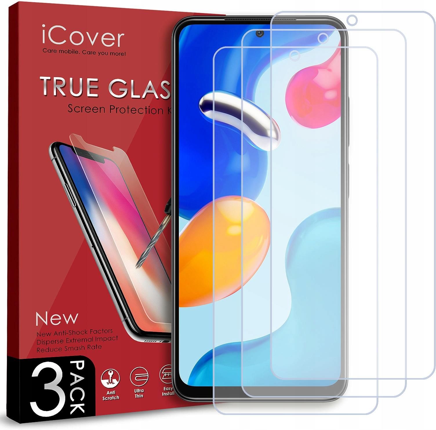 Icover 3Szt Szkło Hartowane Do Xiaomi Redmi Note 11S Iszklo221 ...