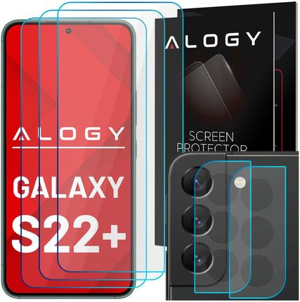 3x Szkło hartowane 9H na ekran + 2x Szkło na obiektyw kamerę Alogy Glass Pack do Galaxy S22 Plus (50977)