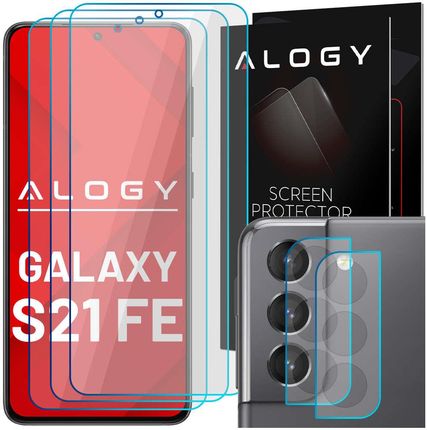 3x Szkło hartowane 9H na ekran + 2x Szkło na obiektyw kamerę Alogy Glass Pack do Galaxy S21 FE (50976)