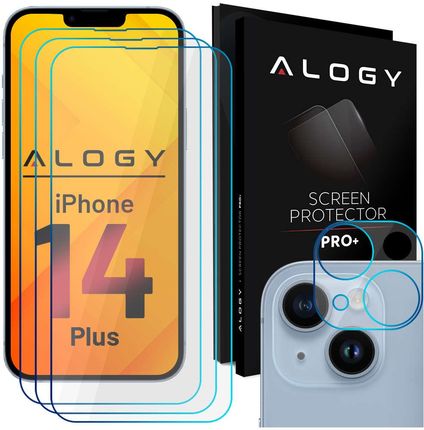 Alogy Glass Pack 3x Szkło hartowane na ekran 9h + Szkło na obiektyw do Apple iPhone 14 Plus (51853)