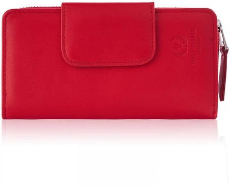 Skórzany czerwony portfel damski kopertówka paolo peruzzi mr-06