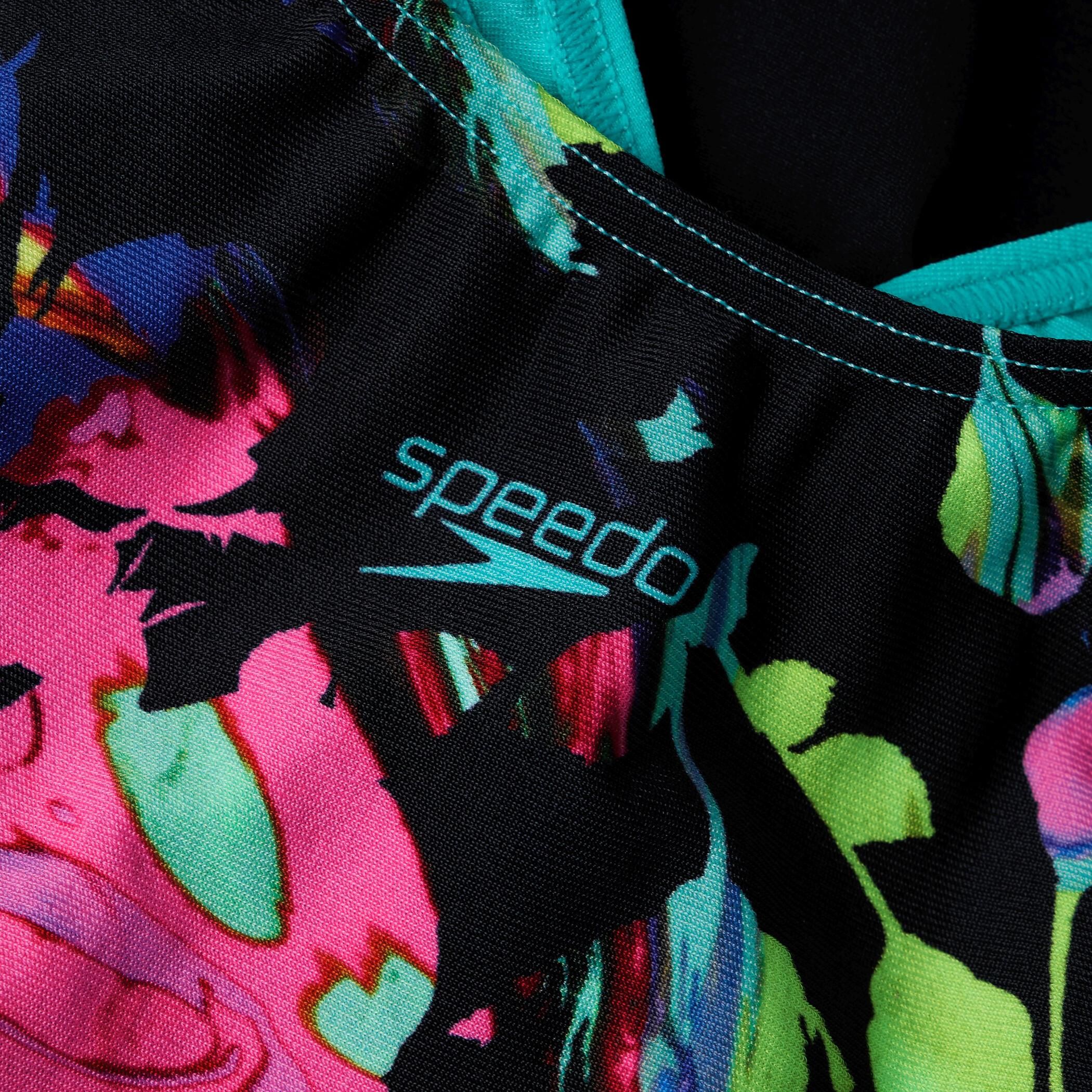Speedo Digital Placement Splashback Swimsuit Girls Czarny Kolorowy