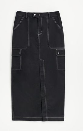 House - Jeansowa spódnica maxi czarna - Czarny