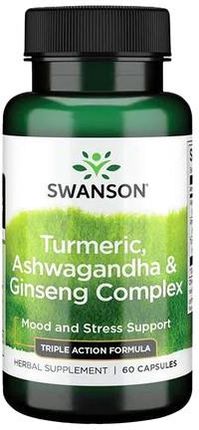 Kapsułki Swanson Health Products Full Spectrum Turmeric Ashwagandha & Ginseng Complex 60Szt.