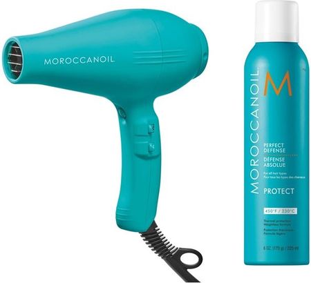 Moroccanoil Power Performance And Perfect Defense : Suszarka Z Jonizacją Włosów 2200W + Organiczny Spray Termoochronny Styliza