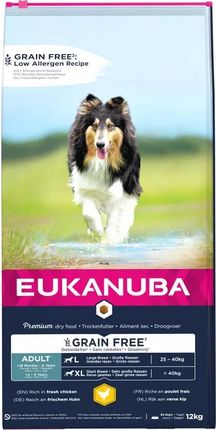 Eukanuba Grain Free Kurczak dla dorosłych psów ras dużych i olbrzymich 12kg