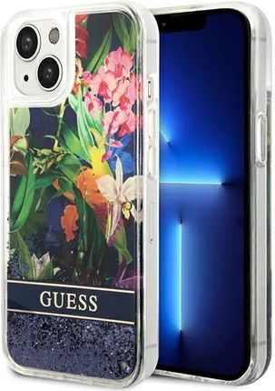 Guess GUHCP14MLFLSB iPhone 14 Plus 6,7" niebieski/blue hardcase Flower Liquid Glitter (731305)