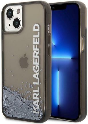 Etui Karl Lagerfeld do iPhone 14 6,1" czarny/black hardcase Liquid Glitter Elong (KF001217)