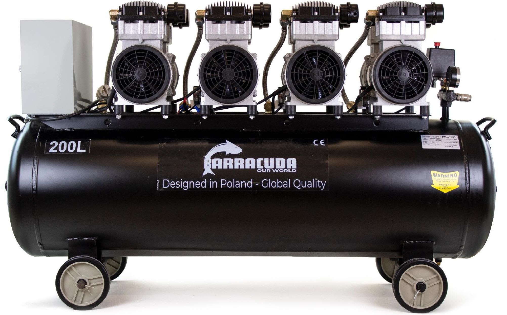 Barracuda Cichy Kompresor Bezolejowy Spr arka 200L 230V Slgs200L 