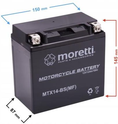 Moretti Akumulator Agm (Gel) Mtx14-Bs 5906312708649