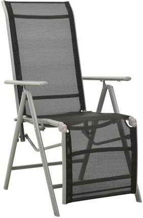 Rozkładane Krzesło Ogrodowe Textilene I Aluminium Srebrne