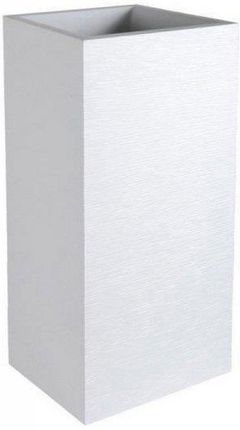 Doniczka Eda Graphit Plastikowy Biały Kwadratowy 39,5x39,5x80cm