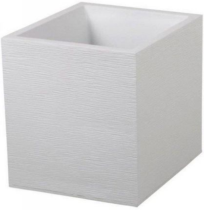 Doniczka Eda Graphit Plastikowy Biały Kwadratowy 39x39x43cm