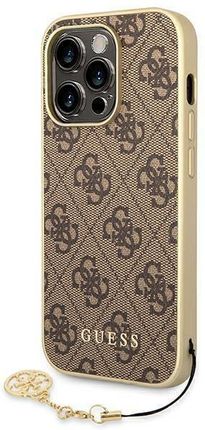 GUESS GUHCP14LGF4GBR IPHONE 14 PRO 6,1" BRĄZOWY/BROWN HARDCASE 4G CHARMS COLLECTION