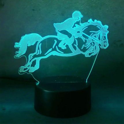 Lampka Nocna 3D Led &Quot Jeździec Hologram + Pilot