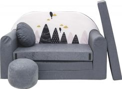 Sofa Dziecięca Kanapa Wersalka Rozkładana 160Cm + Podnóżek I Poduszka Ax2 - Fotele i pufy dziecięce