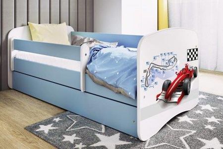 Łóżko 180X80Cm Babydreams Grafika Formuła Kolor Biało Niebieski