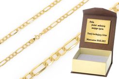 Zdjęcie 2Au Złoty łańcuszek pusty Figaro Próby 585 (55 cm) - Tłuszcz