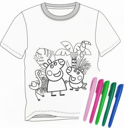 Koszulka T Shirt Do Kolorowania Pisakami Świnka Peppa Rozm. 110 116