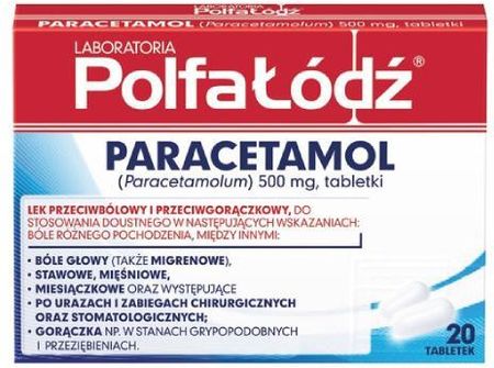 Paracetamol Polfa-Łódź 500 mg 20 tabl.