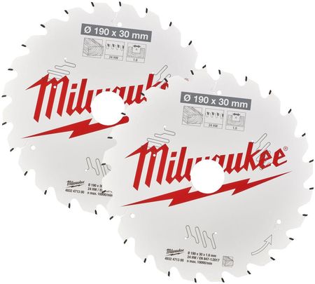 Milwaukee Zestaw tarcz do drewna 190x30Mm Twin Pack 4932479804