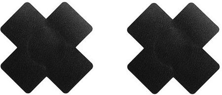 Nakładki osłonki na sutki krzyż - Bye Bra X Nipple Covers Black One-Size