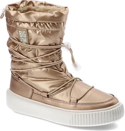 Beżowe Śniegowce Big Star Ocieplane Buty Damskie