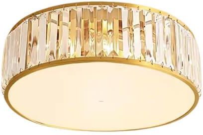 Copel Sufitowa lampa glamour okrągła nad łóżko złota  (CGVETR50)