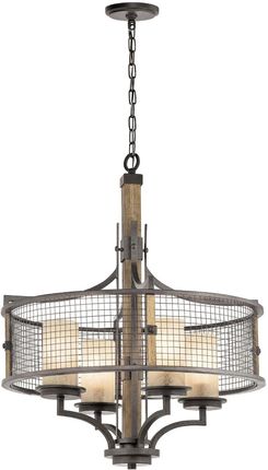 Copel Wisząca lampa pokojowa okrągła industrial brązowa  (CGIRWOOD4)