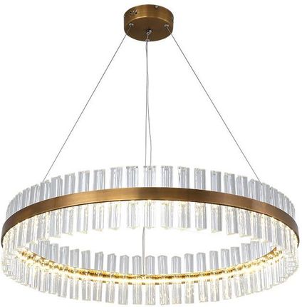 Copel Okrągła lampa wisząca LED 40W crystal mosiądz  (CGLUXPRISMS60)