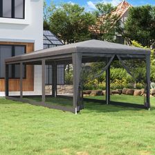 Vidaxl Namiot Imprezowy Z 8 Ścianami Z Siatki Antracyt 3x9m Hdpe 319244