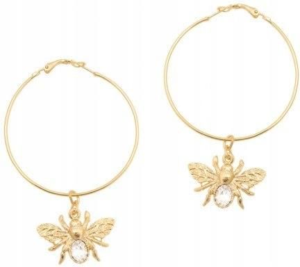 Colibra Złote Śliczne KOLCZYKI DAMSKIE KOŁA z MUCHĄ KLASYC (5900601290099)