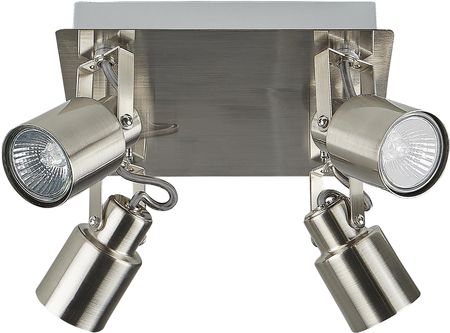 Beliani 4-punktowa lampa sufitowa metalowa szyna industrialny design srebrna Bonte (326731)