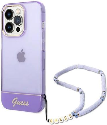 Guess GUHCP14XHGCOHU iPhone 14 Pro Max 6,7" fioletowy/purple hardcase Translucent Pearl Strap (650289) (650289)